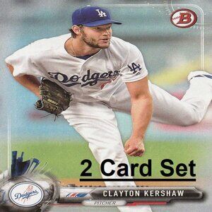 Clayton Kershaw (Los Angeles Dodgers) MLB Card Collection - 2 MLB Cards